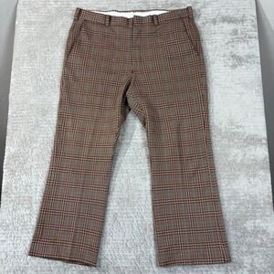 Vintage Levis Panatela Brown Glen Plaid Trousers 35x28 70s Sportswear Slacks